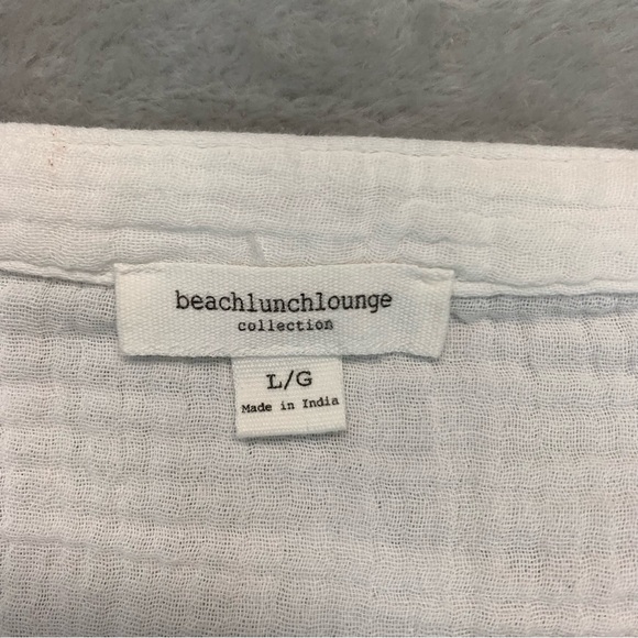 Beach Lounge White Gauze Shirt Size L - Picture 2 of 6